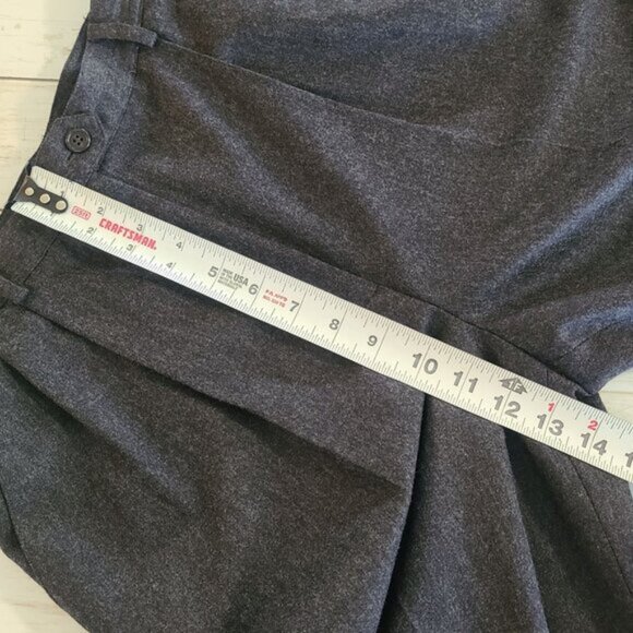 Vintage Ralph Lauren Pants Gray Worsted Wool High Waisted Pleated Cuffed 8P USA - Picture 7 of 10
